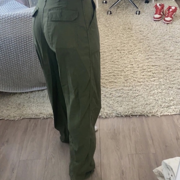 Pants green army wide leg size small - Picture 2 of 5